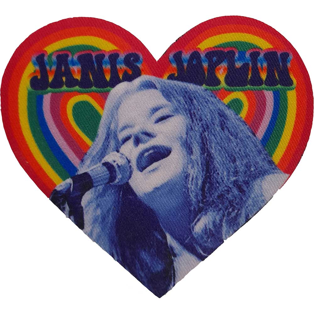 Officially Licensed Janis Joplin Rainbow Heart Sew On Patch- Music Patches