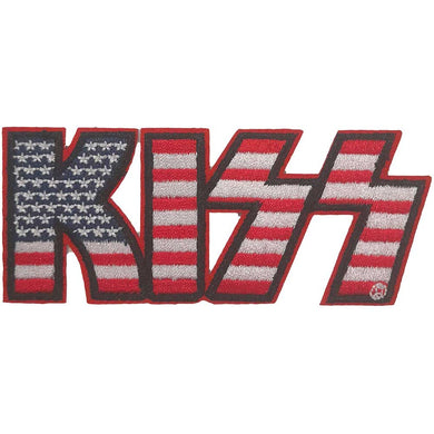 Officially Licensed KISS USA Logo Iron On Patch- Music Rock Band Patches