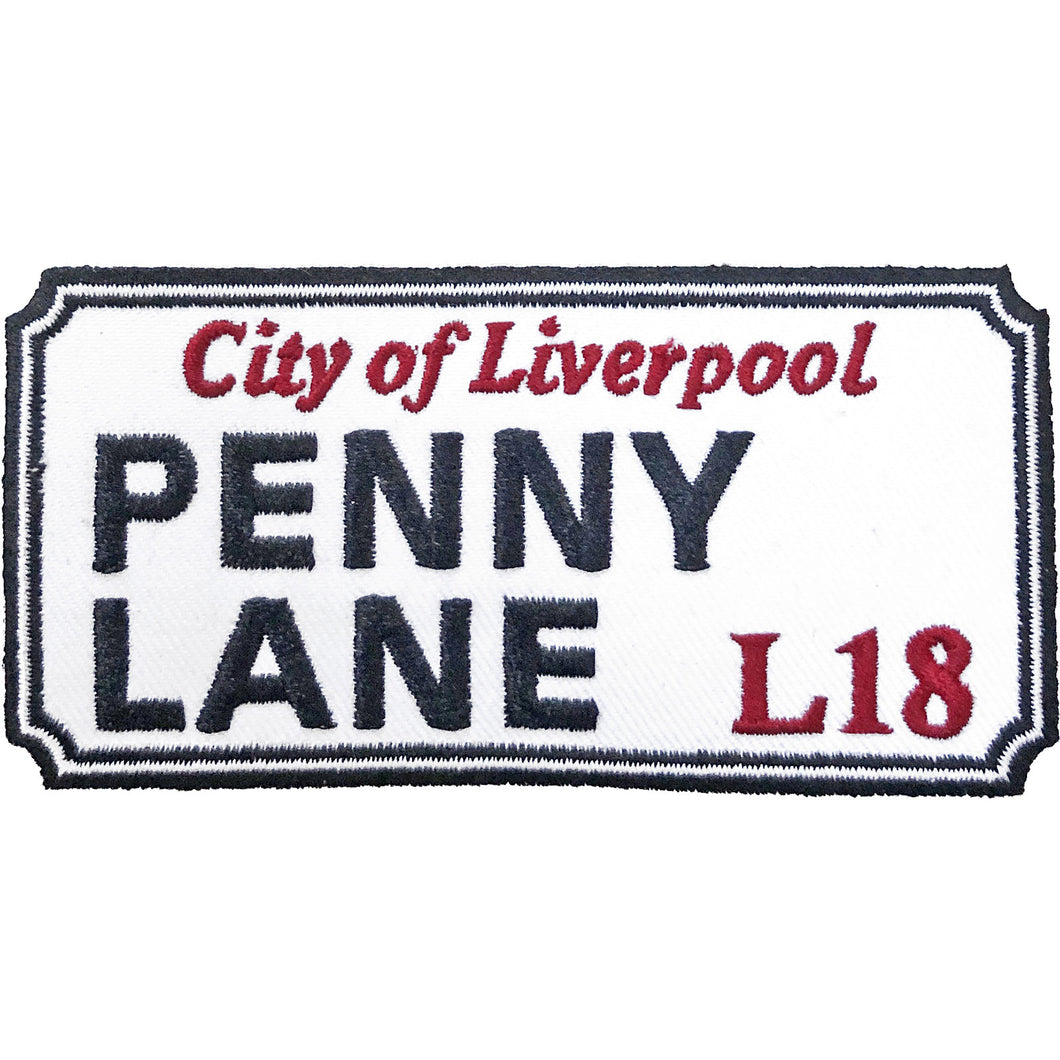 Officially Licensed Beatles Penny Lane Sign Iron On Patch- Music Patches