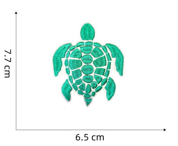 Sea Turtle Iron On Patch- Ocean Sea Life Embroidered Badge Applique Crafts