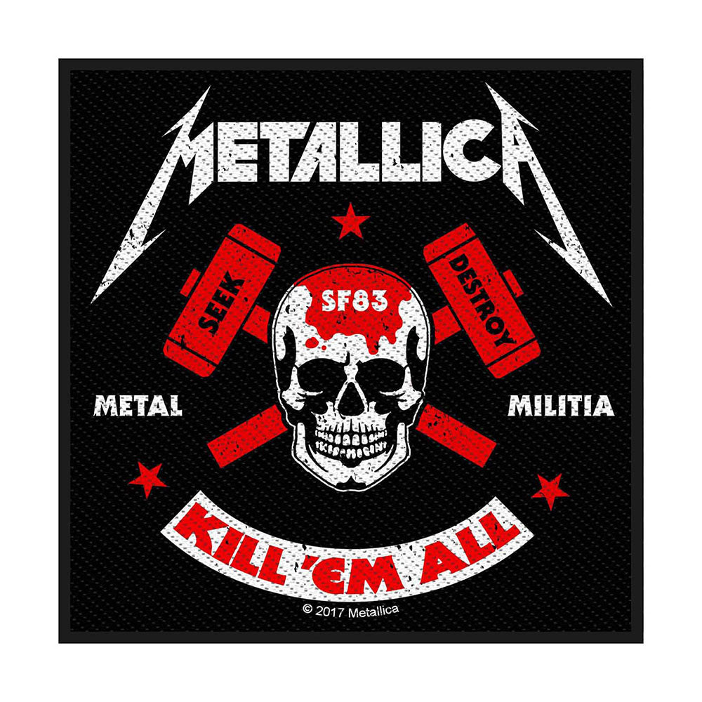 Officially Licensed Metallica Kill 'Em All Sew On Patch- Music Band Patches