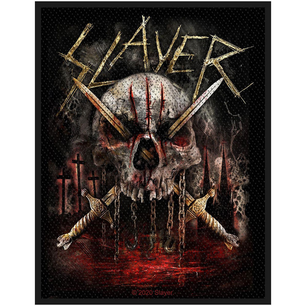 Officially Licensed Slayer Skull Sew On Patch- Music Rock Band Patches