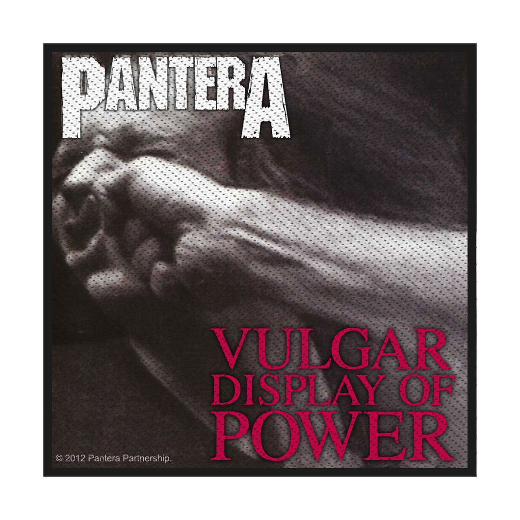 Officially Licensed Pantera Vulgar Power Sew On Patch- Music Rock Patches