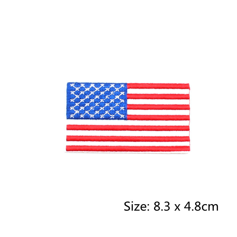 USA Flag Iron On Patch- America National Stars Stripes Embroidered Badge Patches