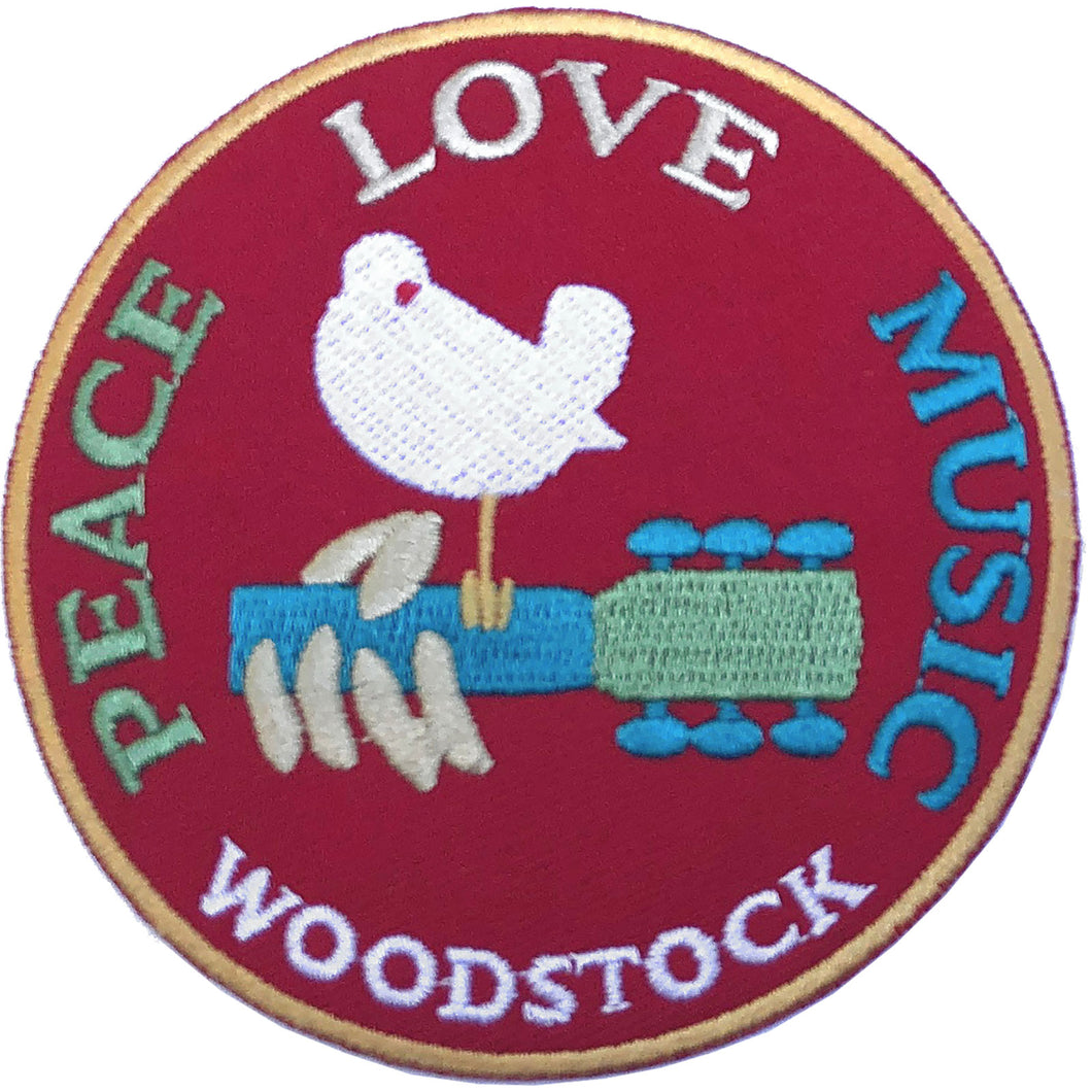 Officially Licensed Woodstock Festival Peace Iron On Patch- Music Patches