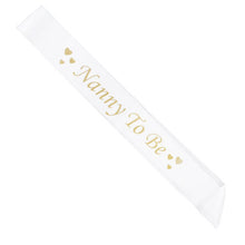 Load image into Gallery viewer, BABY SHOWER SASH Mummy To Be Mum Nanny Godmother Baby Boy Girl party sash White - HanDan Patches
